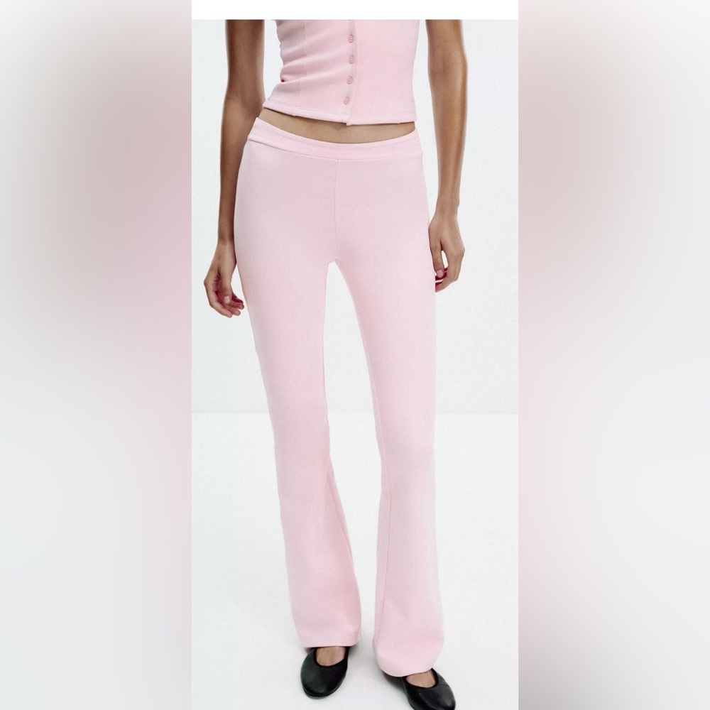 Zara interlock Pink Flared Bottoms size S - Picture 2 of 7